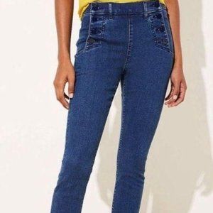 Loft Sailor Skinny High Waisted Mid-indigo Jeans
